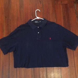 Dark Blue XLT polo.